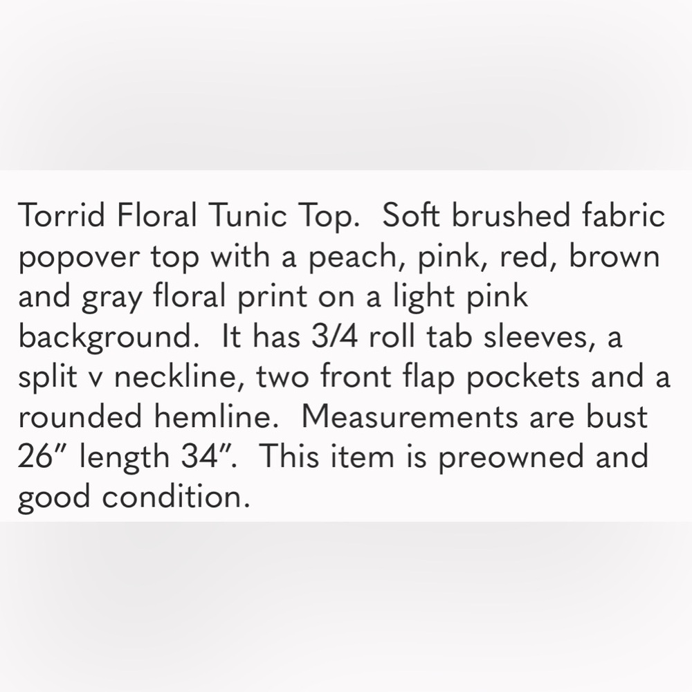 Torrid Floral Print Tunic Top-pink and brown - Picture 12 of 12